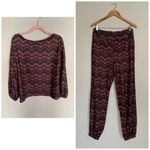 Joyfolie NWT | Mia Joy Weyes Top & Pant Lounge Set in Rust Combo L Size L Photo 1