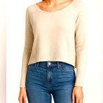 The Limited  Oatmeal Metallic Cropped Angora Wool Blend Sweater Women’s Medium Photo 9