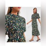 Tuckernuck Hyacinth House Samantha Midi Dress XXL NWT Black Multi Floral Smocked Cotton Photo 4