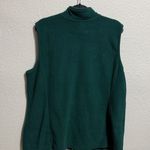 Basic Editions Green Fleece Vest Snowflake Embroidery Zip Up Collar Winter XL Photo 3