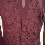 Charlotte Russe  Sheer Deep Red Long Sleeve Top Photo 1