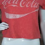 Coca Cola Cropped Top Short Sleeve Graphic Tee Red White Woman's Size Large Photo 2