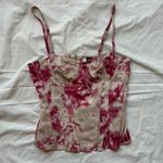 Pretty Little Thing Pink grey white tye dye corset with boning structure Photo 0