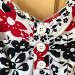 Vintage black white red floral and polkadot spaghetti strap dress Jr size small Photo 4