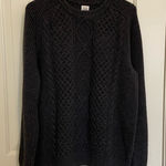 Gap EUC women’s dark gray thick cable knit crewneck sweater winter medium Photo 0