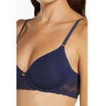 Natori  Bliss Perfection Underwire Contour Tee Shirt Bra, Navy, Size 38D,‎ NWT Photo 2