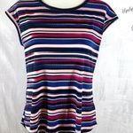 Elle striped and dotted cap sleeve top size small Photo 1