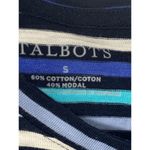 Talbots  Women's Top Short Sleeve Button Back Cotton Blend Blue Striped Small Photo 5