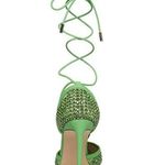 Steve Madden Green Silver Rhinestone Vanity Ankle Strap Heels Photo 3