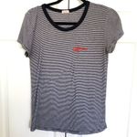 Brandy Melville John Galt Navy and White Striped California T Shirt OS Photo 0
