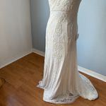 Lulus Passionate Romance White Beaded Sequin Mermaid Maxi Dress Size Large Photo 6