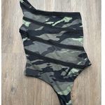 Victoria's Secret  Sport Thong Bodysuit Womens XSmall Green Camo One‎ Shoulder Photo 1
