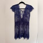 Midnight Blue Vintage Full Lace Slip Dress Cover Up Women’s Sz L EUC Size L Photo 1