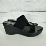 Anne Klein  Black Hadya Wedge Sandals Women's Size 7.5 Summer Going‎ Out Career Photo 3