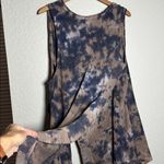 XCVI  Blue Brown Tie Dye Vest Ribbed Split Back Long Cardigan Lagenlook Layer Photo 5