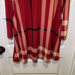 Heimish USA Red/Tan Plaid Print Long Sleeve Dress size L Size L Photo 6