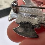 Signed CJ Scotland Silver Tone Brooch Pin Celtic Cross Photo 4