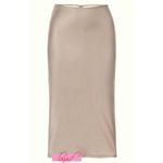 Nordstrom Miaou Verona Midi Skirt Back Cut-Outs Cutouts Shiny Satin Champagne Edgy Stretch Photo 6