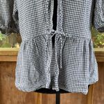 Wilfred Aritzia Violette 100% Linen Blouse Grey And White Check Size M Size M Photo 4