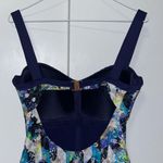 Tropiculture One Piece Swimsuit Geometric Floral Chevron Blue Women’s 16 Photo 6