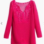 Chico's Chico’s Hot Pink Loose Weave Crochet Knit Top & Tank Set 2 L Photo 4