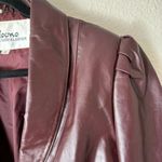 wilson's leather Wilsons Vintage Burgundy Leather Puff Shoulder Fitted Leather Jacket Size 12 Photo 2