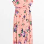 & Other Stories & Other Stories Los Angeles Atelier Pink Peach Floral Wrap Midi Dress size US 8 Photo 12