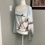 PINK - Victoria's Secret Victorias Secret PINK Supernova Tie Dye Slouchy Crop Off the Shoulder Sweatshirt Photo 1