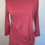 3/4 Sleeve Drape Front Top Women’s Small Dark Pink Cotton Modal Photo 0