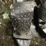 Juicy Couture  Wooden Wedge Studded Leather Sandals Photo 3