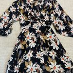 Angie  Black Floral Long Sleeve Dress Photo 12