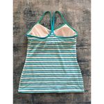 Lululemon  Power Y Twin Stripe Spry Blue White Athletic Tank Top Size 10 Photo 1