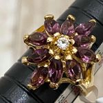 Amethyst 18K G.E. Cocktail Cluster Ring Size 6 Photo 2