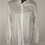 Garnet Hill  white‎ button up foral blouse size 12 organic pima cotton Photo 0