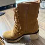 Source Unknown Tan Suede Lace-Up Ankle Boots Photo 7