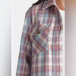 Kut From The Kloth NWT KUT Shaket  Button Down Dusty Rose Blue Colors Size L Pockets Photo 3