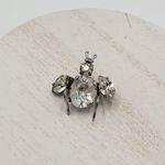Vintage 1960 Austrian Crystal 3D Bug Brooch Silver Tone Insect Pin Photo 5