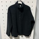 Aerie Quarter Snap Sherpa Pullover Black Size S Photo 0