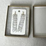 White Sparkle Bride Dangle Earrings Photo 3