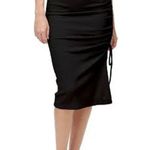 Michael Stars Lisa Marie Rib Knit Midi Skirt Size Small S Black COMFY STRETCHY Photo 2