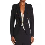 AQUA  Women's XS Black Double Breasted Blazer‎ Gold Buttons Fitted Jacket Photo 0
