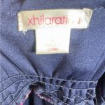 Xhilaration Beautiful navy blue and pink floral empire waist strapless maxi dress size small Photo 4