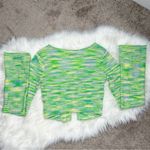 American Eagle Retro Bell Sleeve Knit Crop Top Womens XS Mod Disco Hippie Boho Photo 4