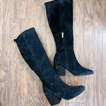 Sam Edelman • Thora Knee Boots black suede leather tall block heel almond toe Photo 0