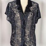 Victoria's Secret 90s Vintage  Gold Label Lace and Satin Top Black Large Photo 11