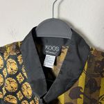 90s vintage black gold silk floral patchwork kimono style button shirt jacket Size L Photo 8