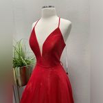 JVN by Jovani NWT  Lace Up Back Ballgown Dress‎ in Red Size 8 JVNX67517A $408 Photo 4