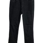 Driftwood Amelia Straight Crop 26 Black Jeans Denim Studded Womens Raw Hem Split Photo 0