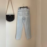 American Eagle Highest Rise Baggy Straight, Light Wash Strigid Jeans, Size 6 Photo 3