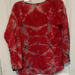 Lucky Brand  Red and Black Tie-Dye Blouse Photo 3